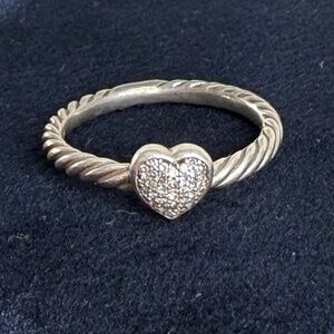 David Yurman Petite Pave Heart Ring with Diamonds
